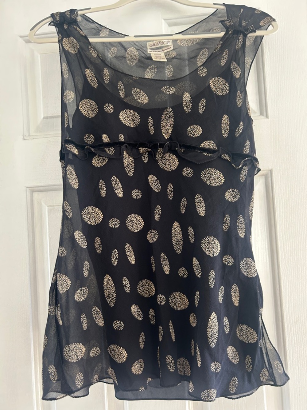 Max Studio Specialty Product 100% Silk Sheer with Lining Tank Top